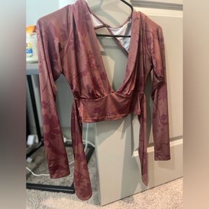 Urban outfitters long sleeve wrap top